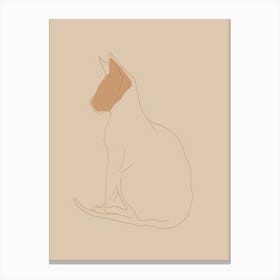 Cat Portrait - Boho, Line Art 9 Canvas Print