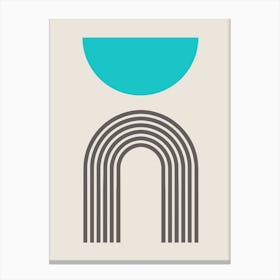 Arches Set Aqua Turquoise Semicircle Canvas Print