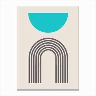 Arches Set Aqua Turquoise Semicircle Canvas Print