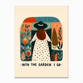 Into The Garden I Go - brunette woman portrait Canvas Print