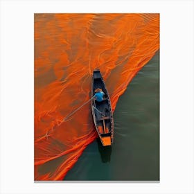 Man In A Boat Canvas Print