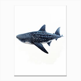  Oil Painting Of A Whale Shark Shadow Outline In Black 3 Canvas Print