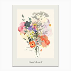 Baby S Breath 2 Collage Flower Bouquet Poster Canvas Print