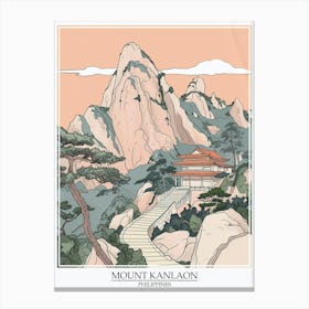 Mount Kanlaon Philippines Color Line Drawing 2 Poster Canvas Print