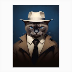 Gangster Cat Siamese 3 Canvas Print
