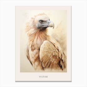 Vintage Bird Drawing Vulture 1 Poster Canvas Print