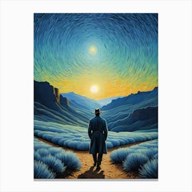 A Man Stands In The Wilderness Vincent Van Gogh Painting (9) Canvas Print