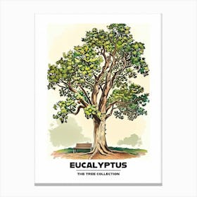 Eucalyptus Tree Storybook Illustration 2 Poster Canvas Print