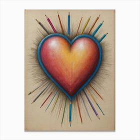 Heart Of Pencils Canvas Print