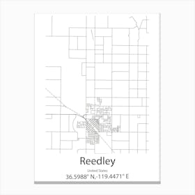 Reedley,United States Minimalist Map Lienzo