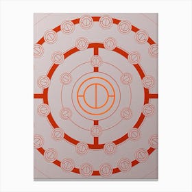 Geometric Abstract Glyph Circle Array in Tomato Red n.0210 Canvas Print