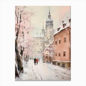 Dreamy Winter Painting Munich Germany 3 Canvas Print