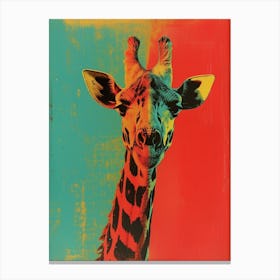Giraffe Polaroid Inspired 1 Canvas Print
