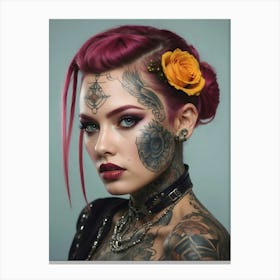 Tattooed Woman 1 Canvas Print