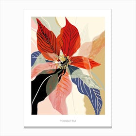 Colourful Flower Illustration Poster Poinsettia 4 Canvas Print