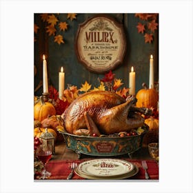 Authentic Turkey Centerpiece Bursting With The Warm Hues Of A Thanksgiving Festival Theme Position 2 1 Canvas Print