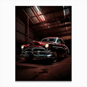 Classic Car In A Garage 4 Canvas Print