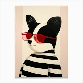 Little Skunk Wearing Sunglasses Canvas Print