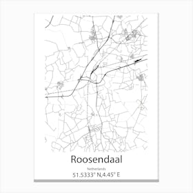 Roosendaal,Netherlands Minimalist Map Canvas Print