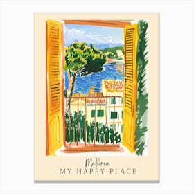 My Happy Place Mallorca 4 Travel Poster Canvas Print