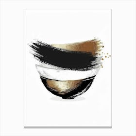 Black And Gold Bowl Canvas Print