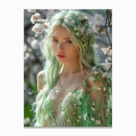 Fairy Girl With Green Hair Canvas Print