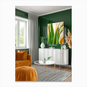 Green Tulips Canvas Print