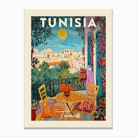 Tunis Tunisia 3 Fauvist Painting Travel Poster Canvas Print