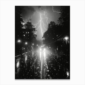 Lightning Over A City Canvas Print