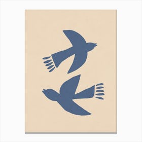 Birds Matisse Blue Canvas Print