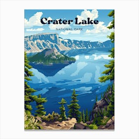 Crater Lake National Park Serene Travel Art Canvas Print