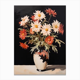 Bouquet Of Asters, Autumn Fall Florals Painting 1 Canvas Print