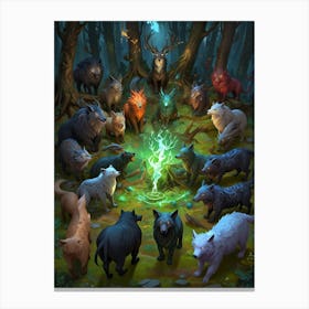 Wolves In The Forest 1 Canvas Print