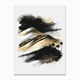 Gold And Black Abstract Painting 10 Canvas Print