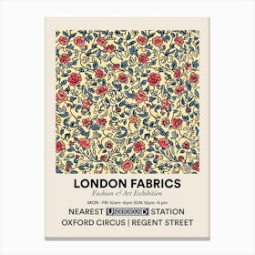 Poster Fern Frost Bloom London Fabrics Floral Pattern 4 Canvas Print