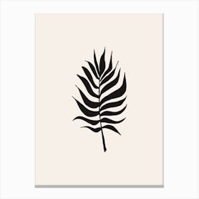 Light Beige & Black Leaf 1 Canvas Print