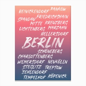 Berlin Neighborhoods Canvas Print