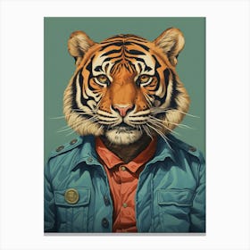 Tiger Illustrations Hipster 4 Canvas Print