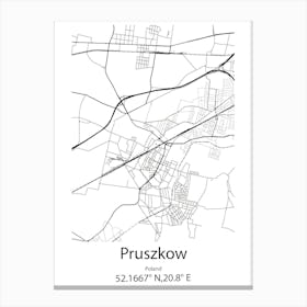 Pruszkow,Poland Minimalist Map Canvas Print