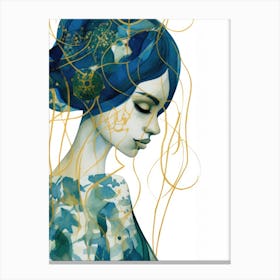 Blue And Gold 1 Canvas Print