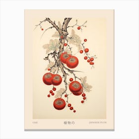 Ume Japanese Plum 2 Vintage Japanese Botanical Poster Canvas Print