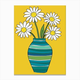 Daisies In A Vase 11 Canvas Print