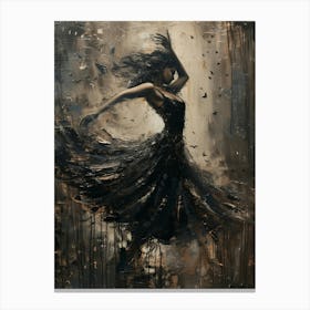 Dancer In Black Dress Canvas Print