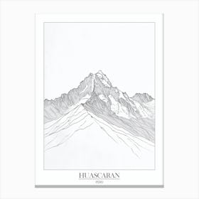 Huascaran Peru Line Drawing 4 Poster Canvas Print