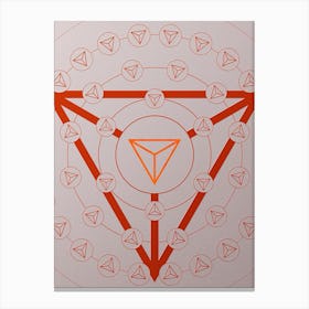 Geometric Glyph Abstract Circle Array in Tomato Red n.0287 Canvas Print