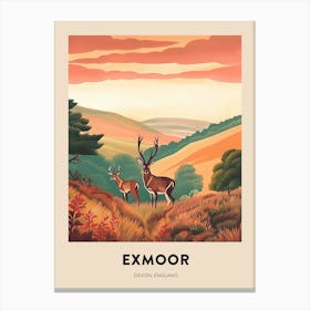 Devon Vintage Travel Poster Exmoor Canvas Print