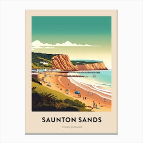 Devon Vintage Travel Poster Saunton Sands 3 Canvas Print