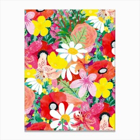 Floral Fabric Canvas Print