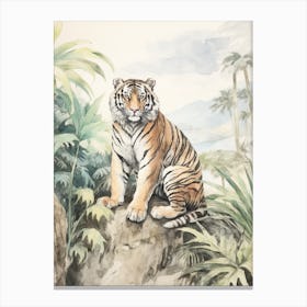 Storybook Animal Watercolour Tiger 2 Stampe su tela