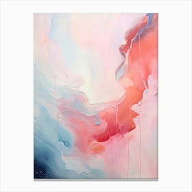 Pink And Blue Abstract Raw Painting 0 Canvas Print